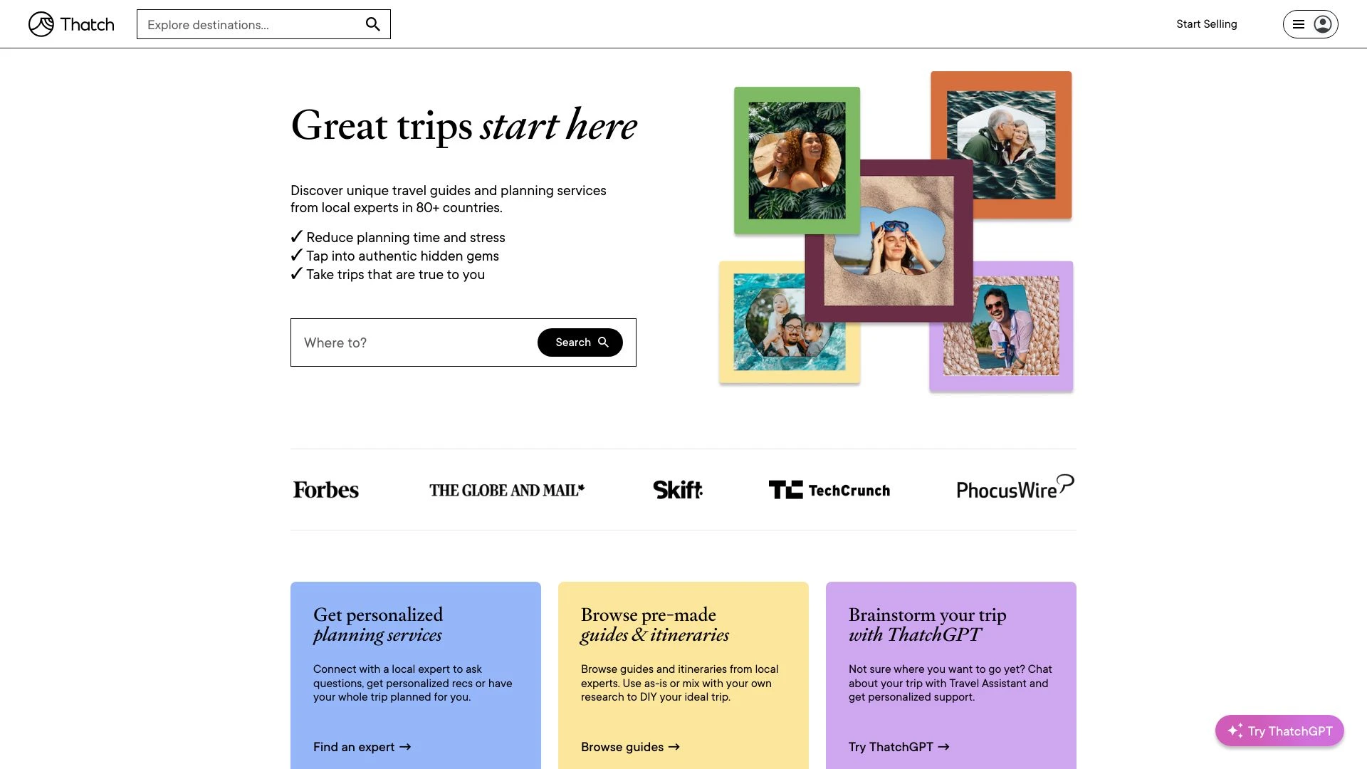 Buy, Sell and Discover Unique Travel website preview