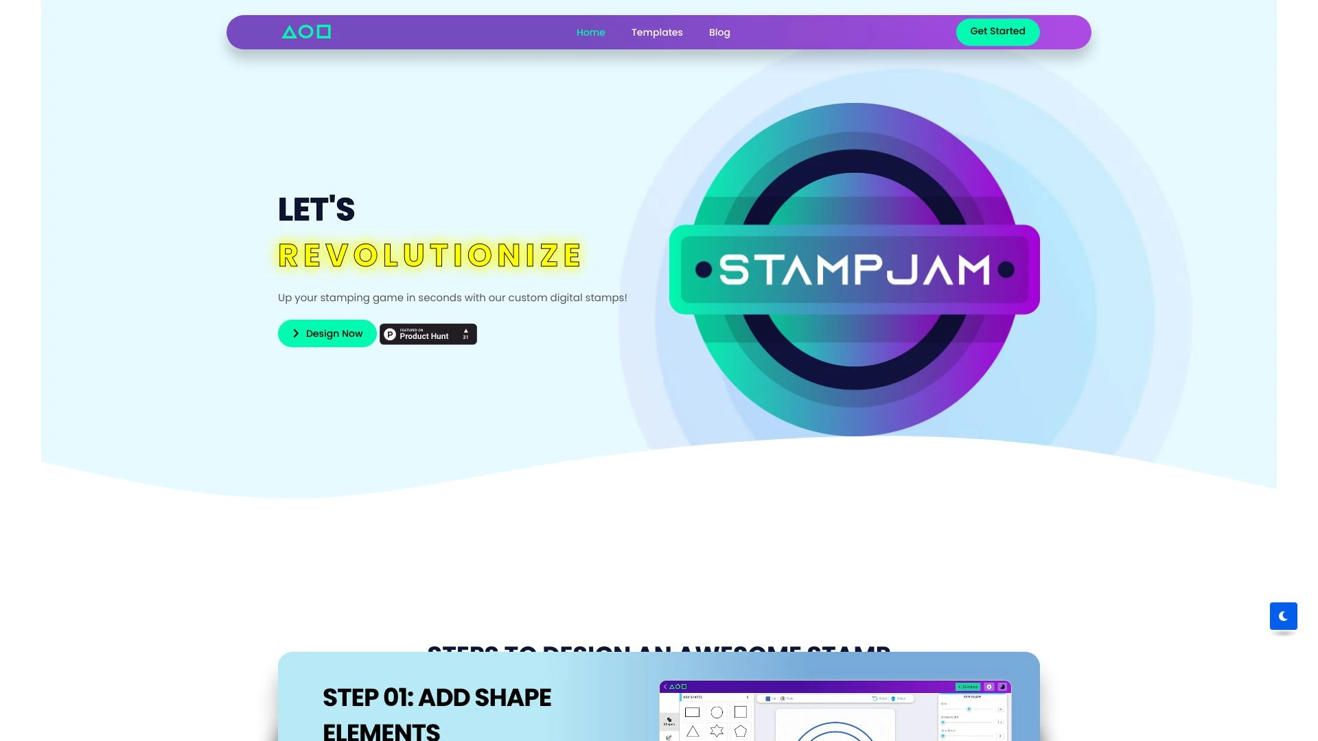 StampJam website preview