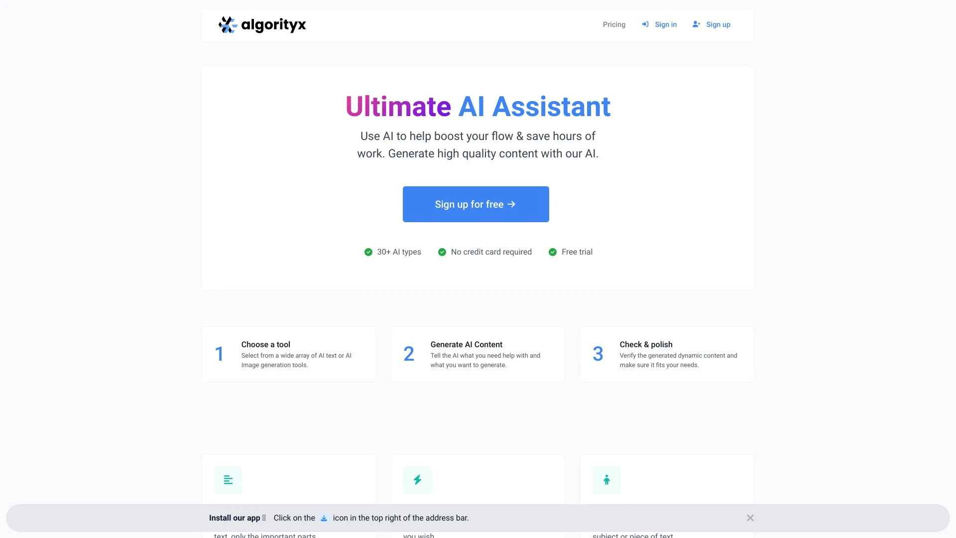 Algorityx website preview