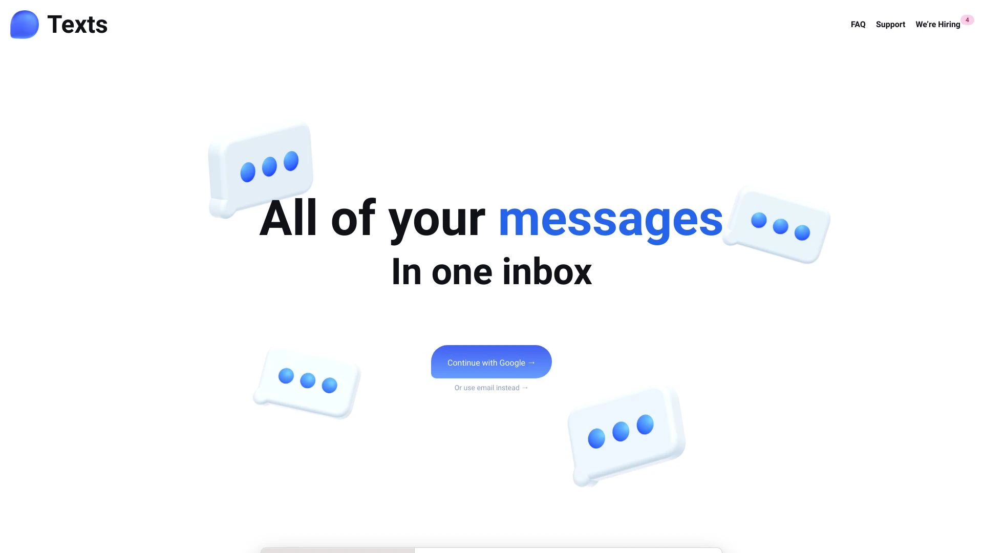 Texts website preview