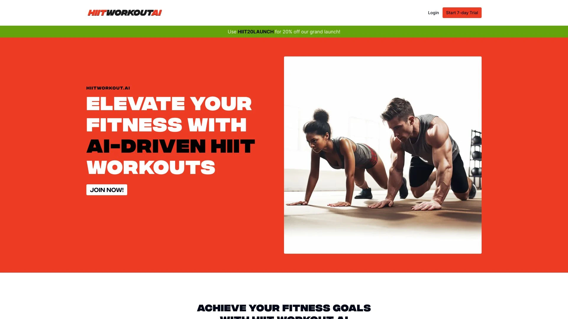 HIIT Workout AI website preview