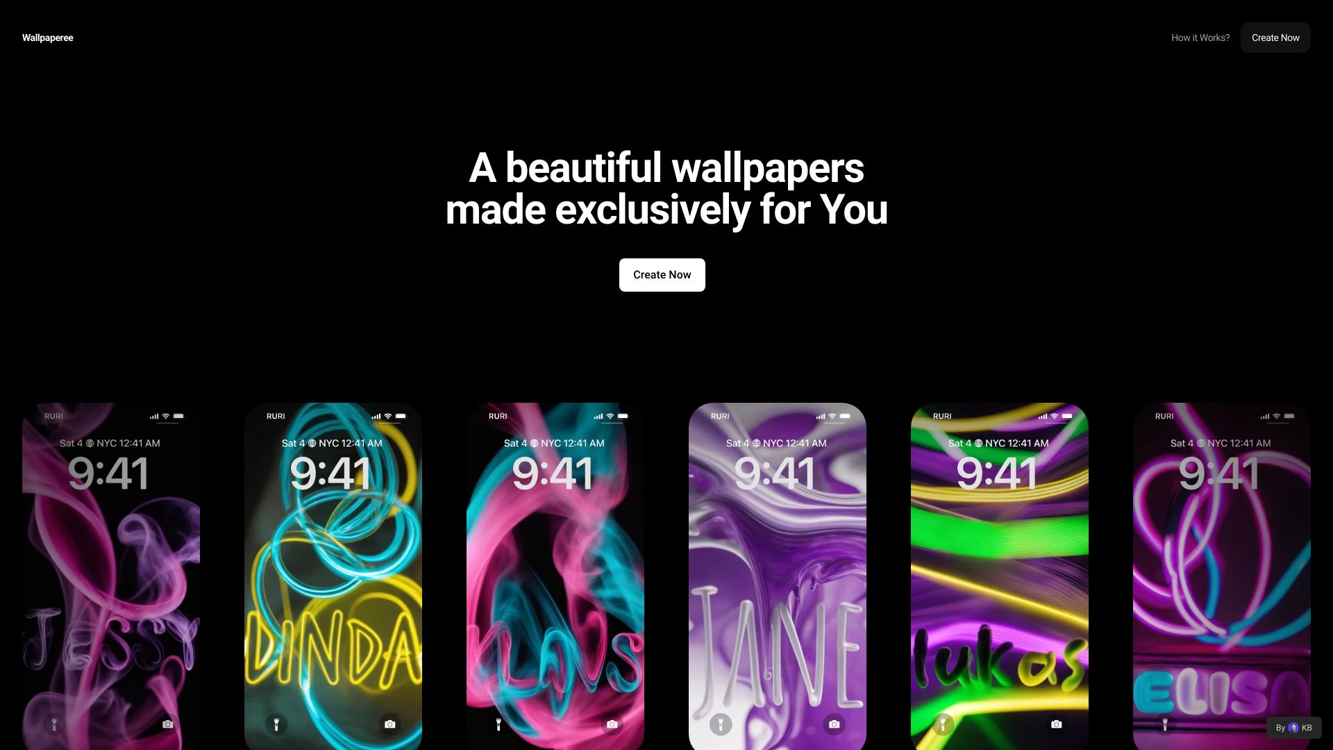 AI Wallpapers With Your Name website preview