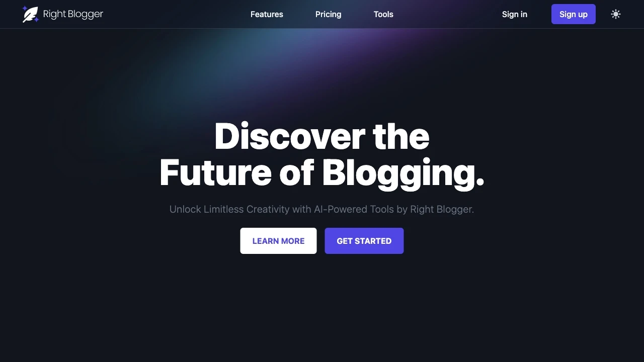 RightBlogger website preview