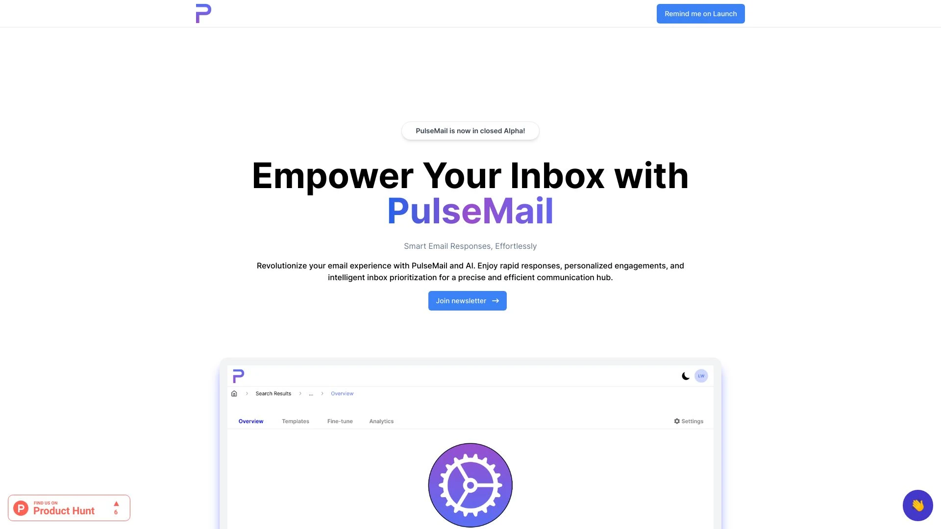 PulseMail website preview