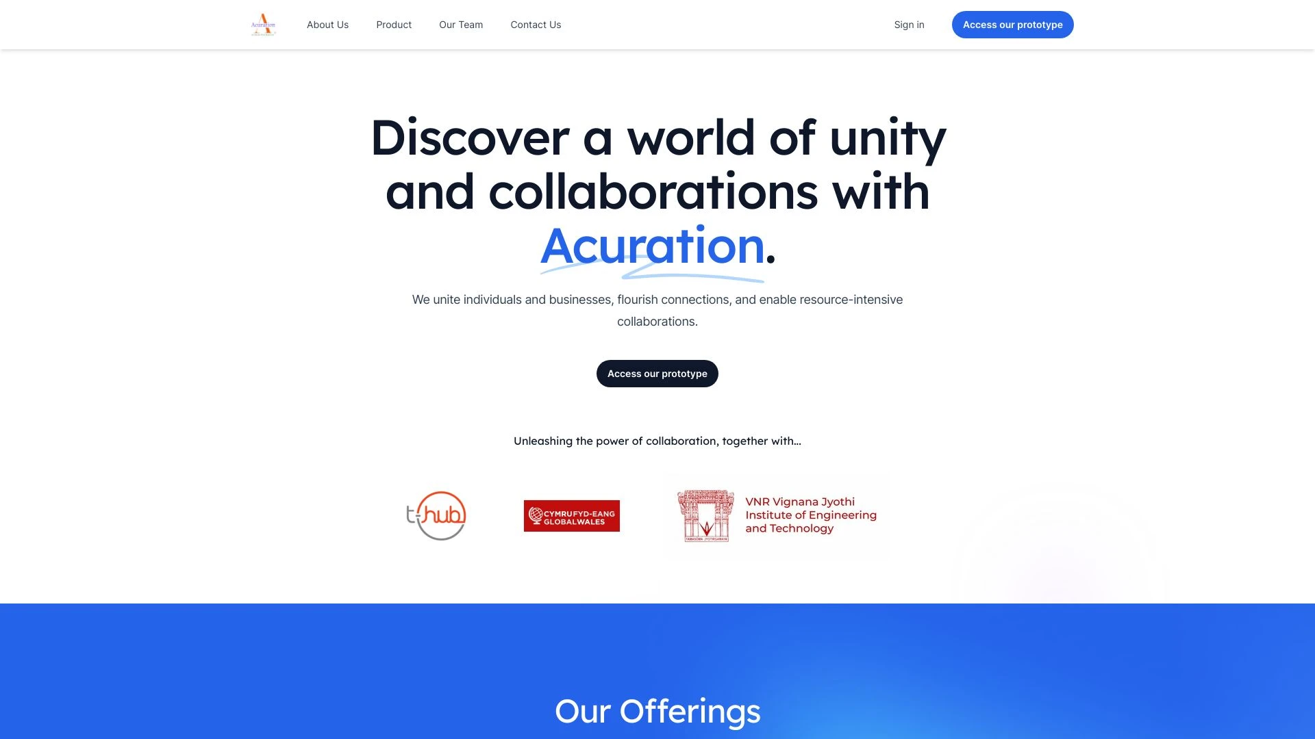 Acuration website preview