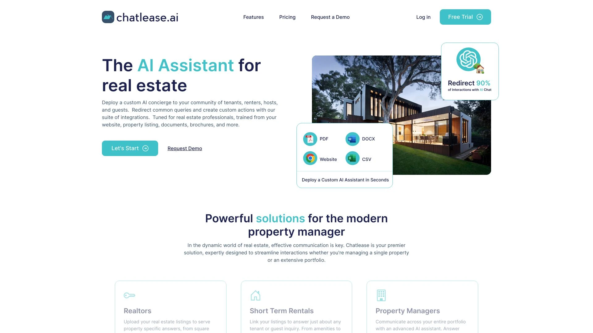 Chatlease | The AI Assistant for Real Estate Professionals website preview