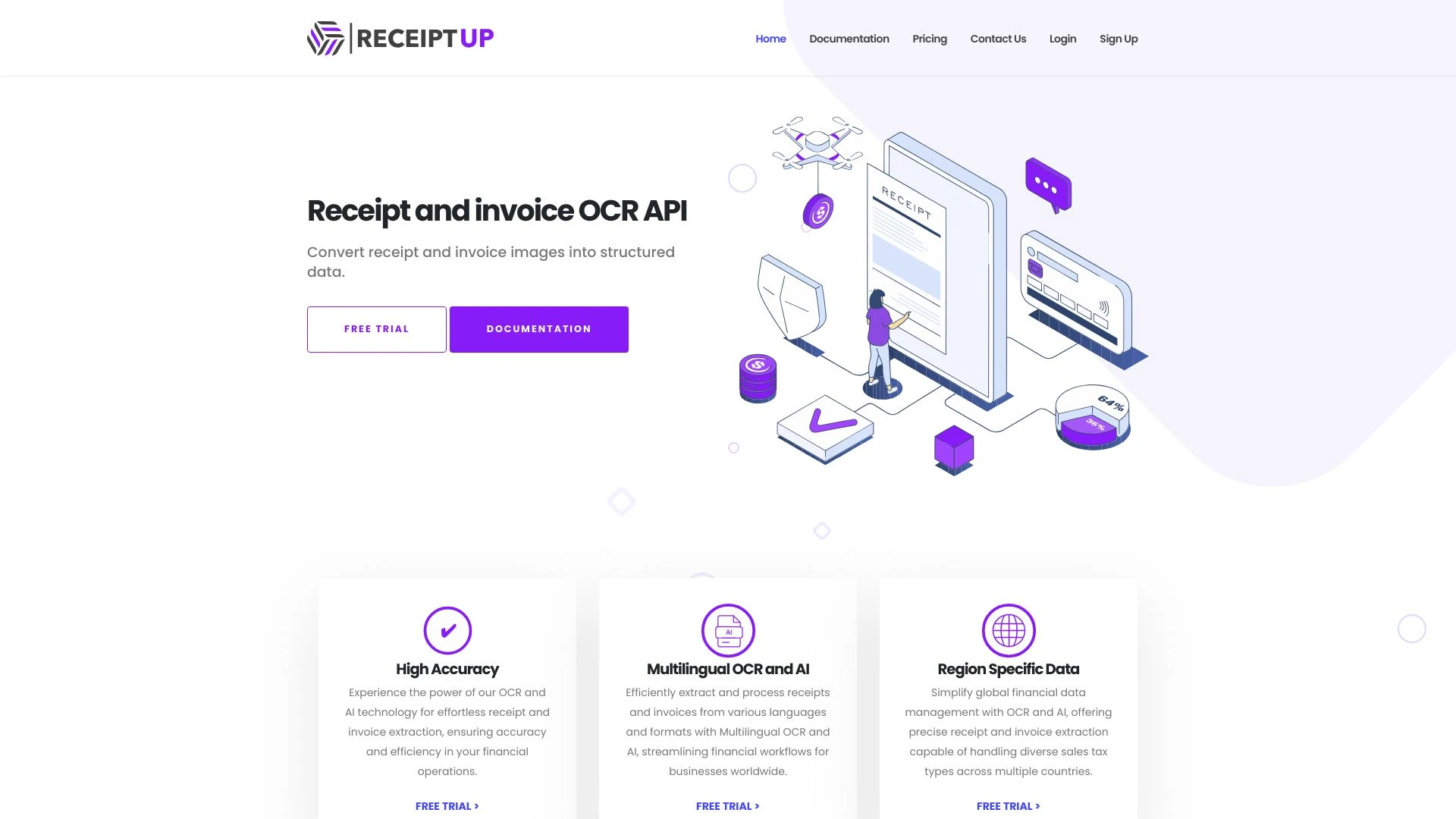 ReceiptUp website preview