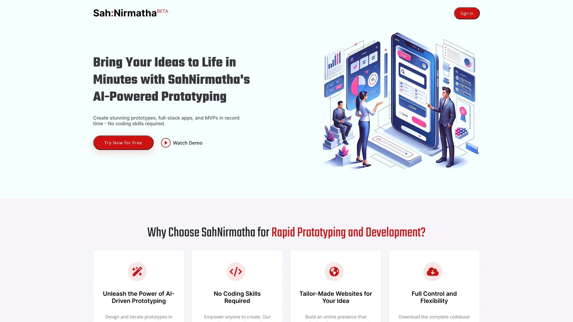 SahNirmatha website preview