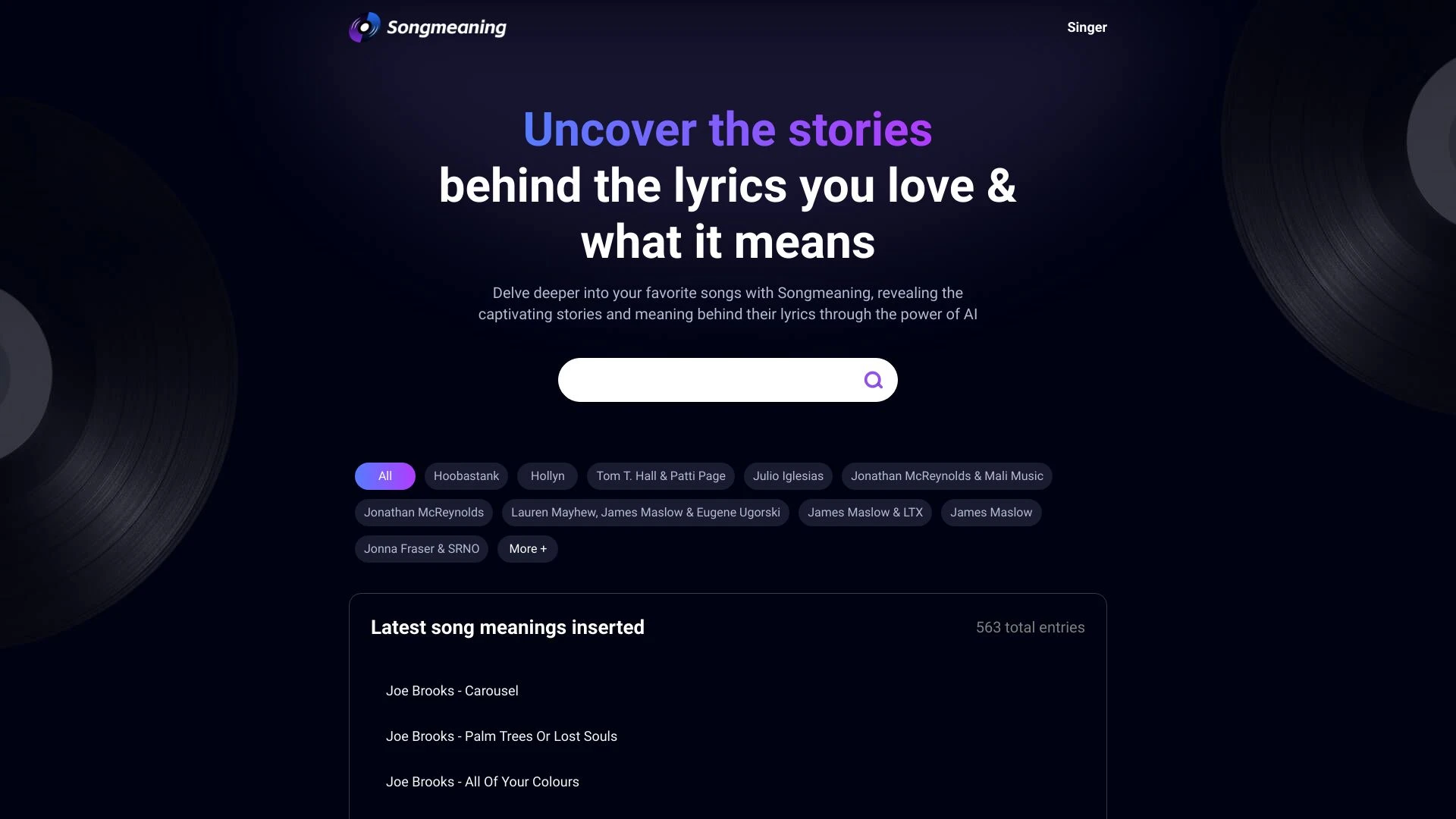 Songmeaning website preview