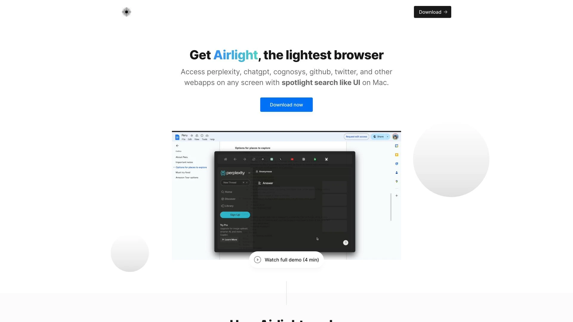 Airlight website preview