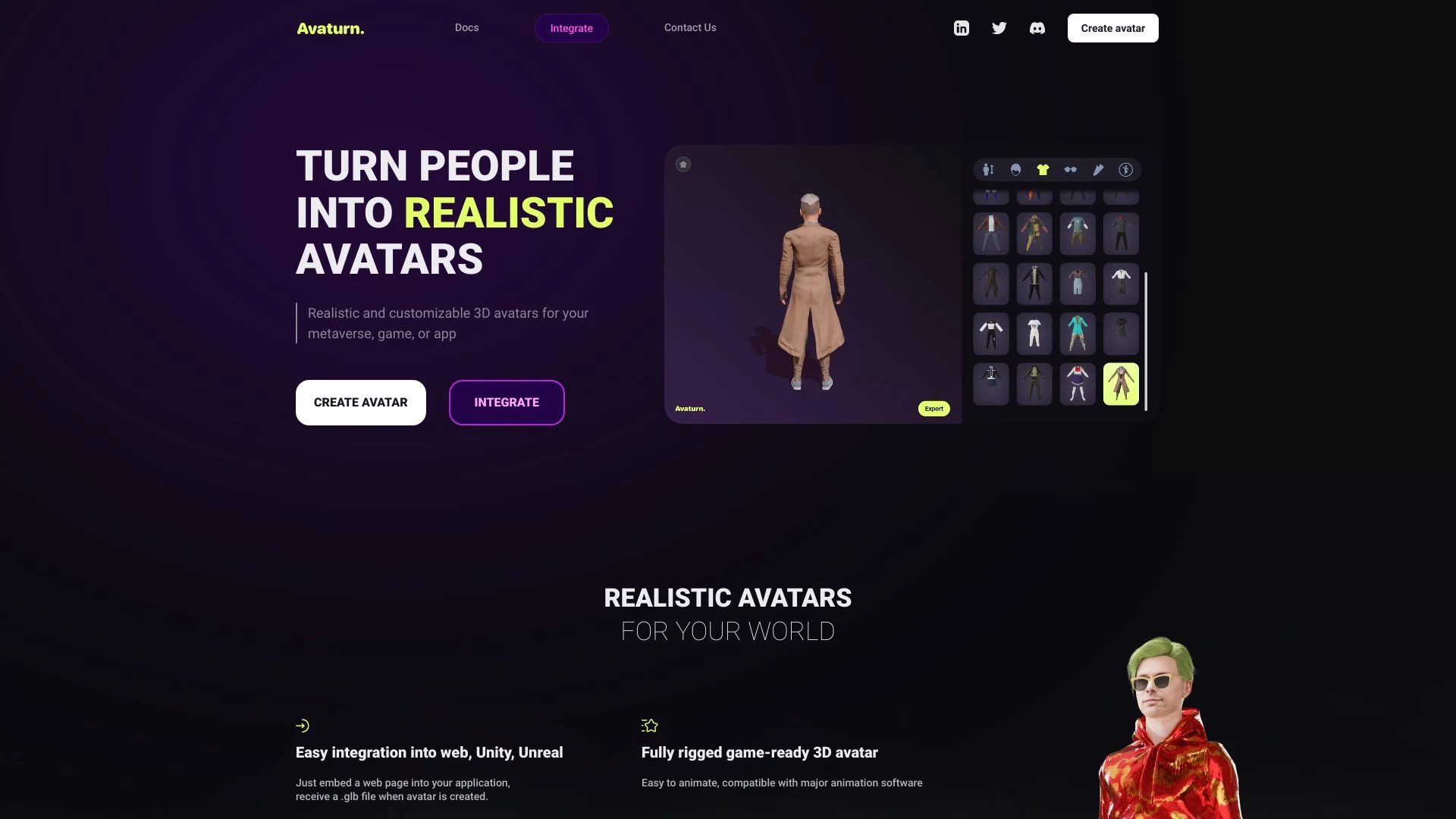 Avaturn website preview