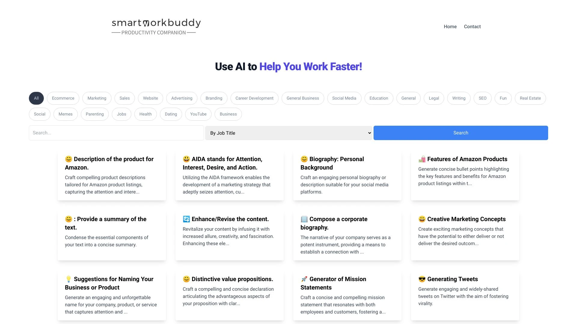 SmartWorkBuddy website preview