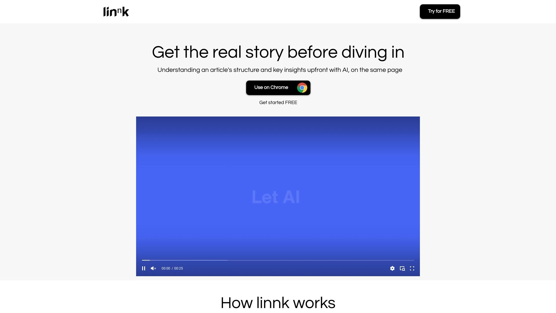 Linnk.AI website preview