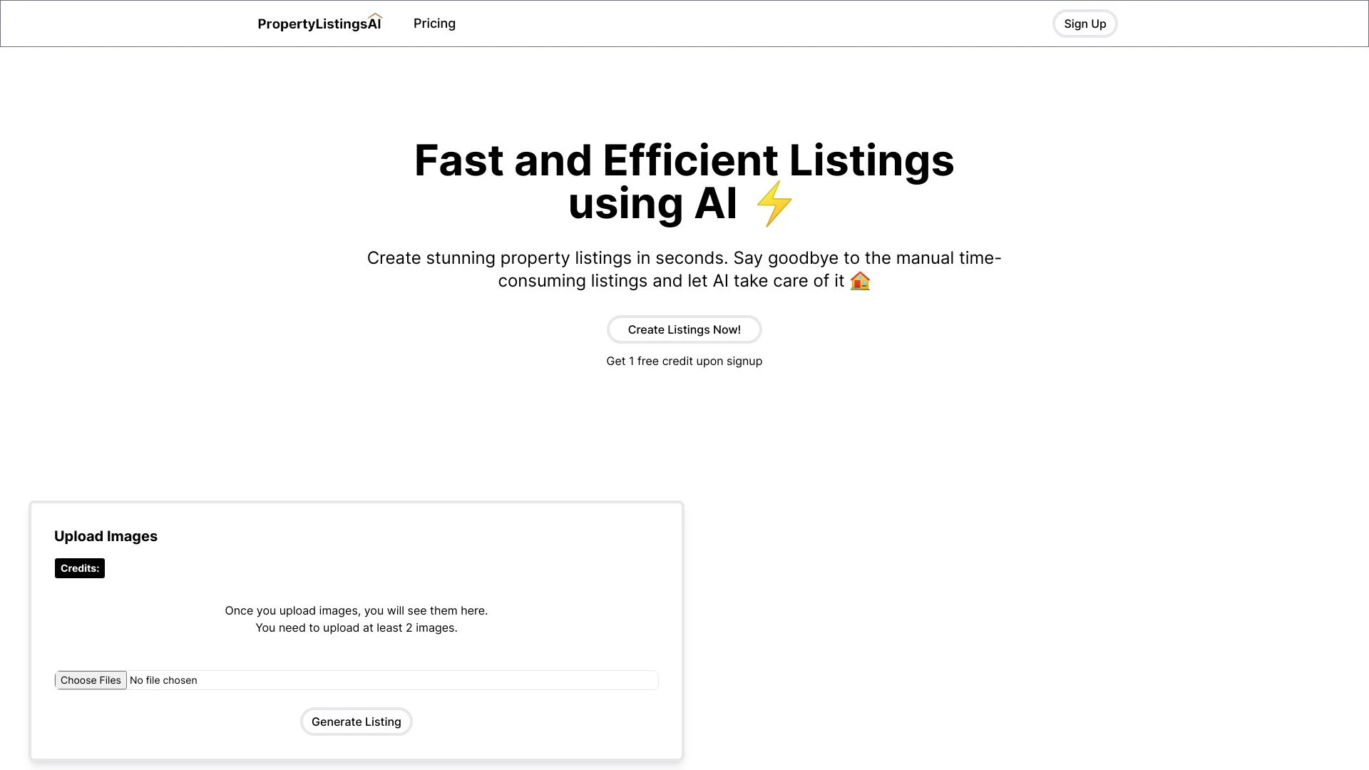 Property Listings AI website preview