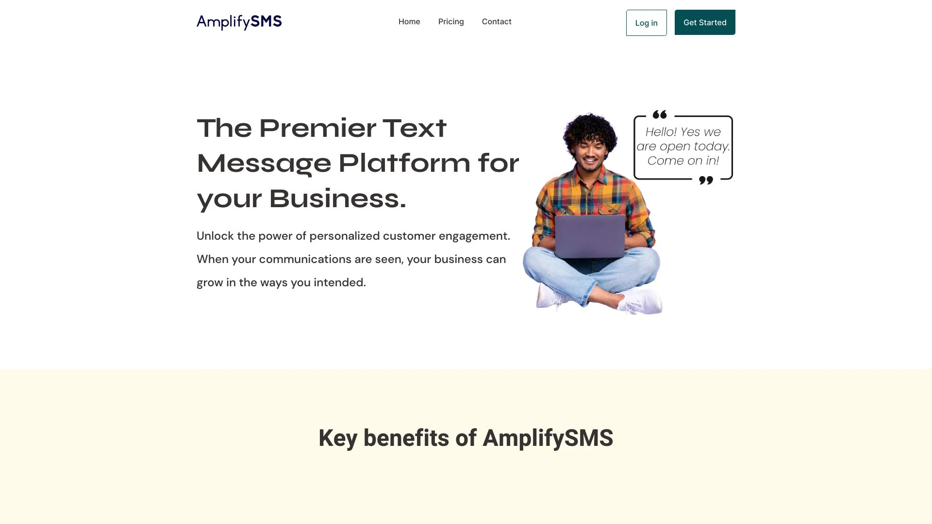 AmplifySMS website preview