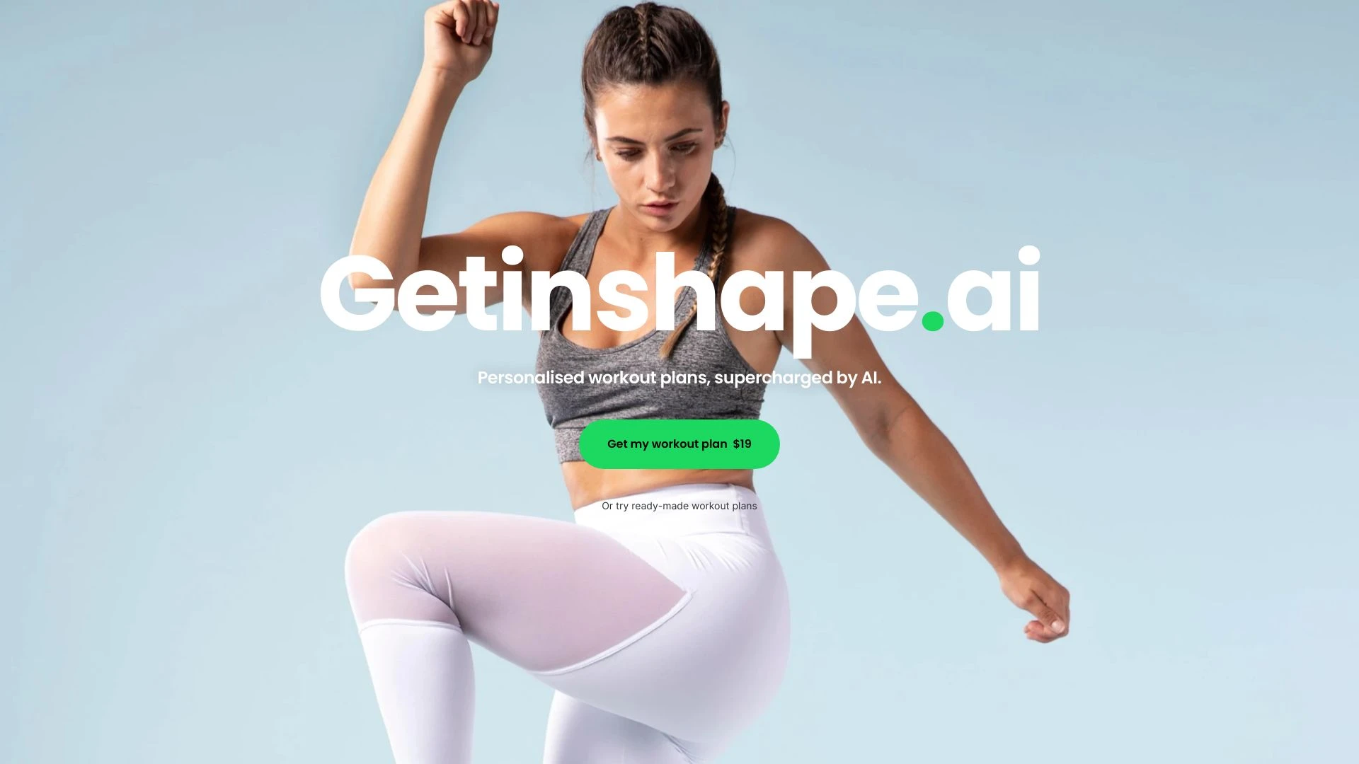 Getinshape.ai website preview