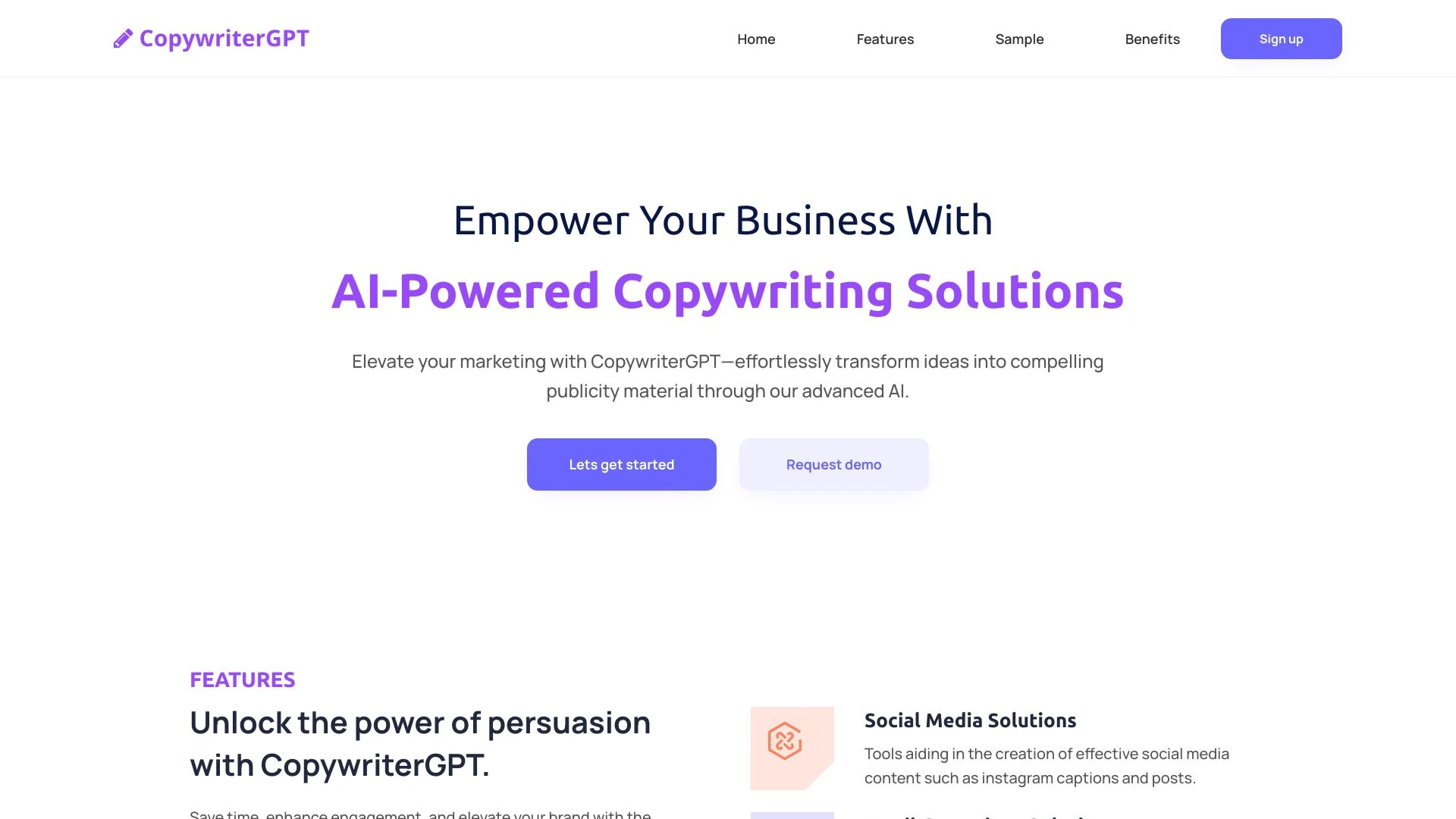 CopywriterGPT website preview