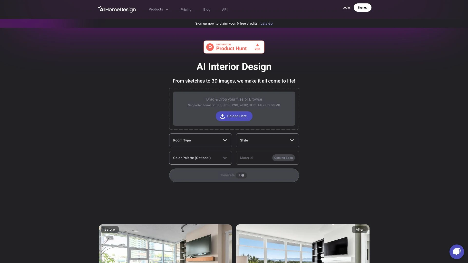 AI HomeDesign website preview