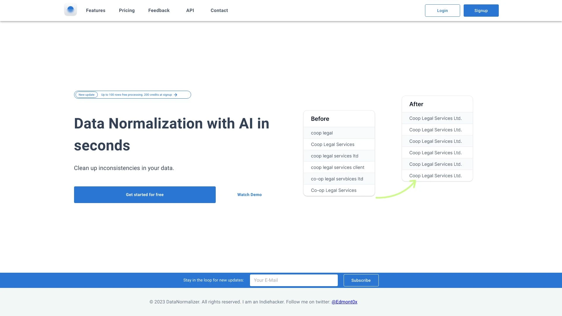 Data Normalizer website preview