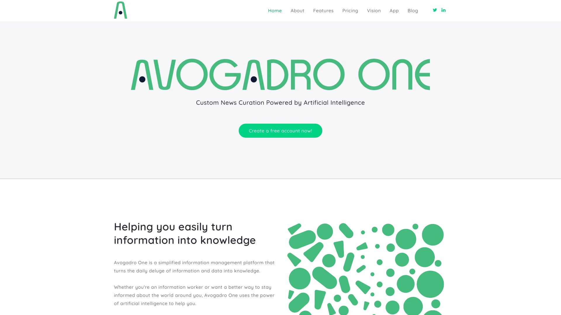 Avogadro One website preview