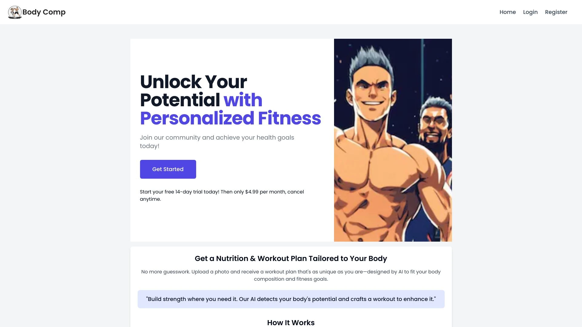 BodyCompAI website preview