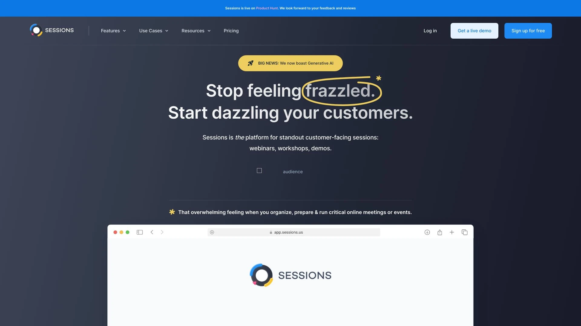 Sessions.us website preview