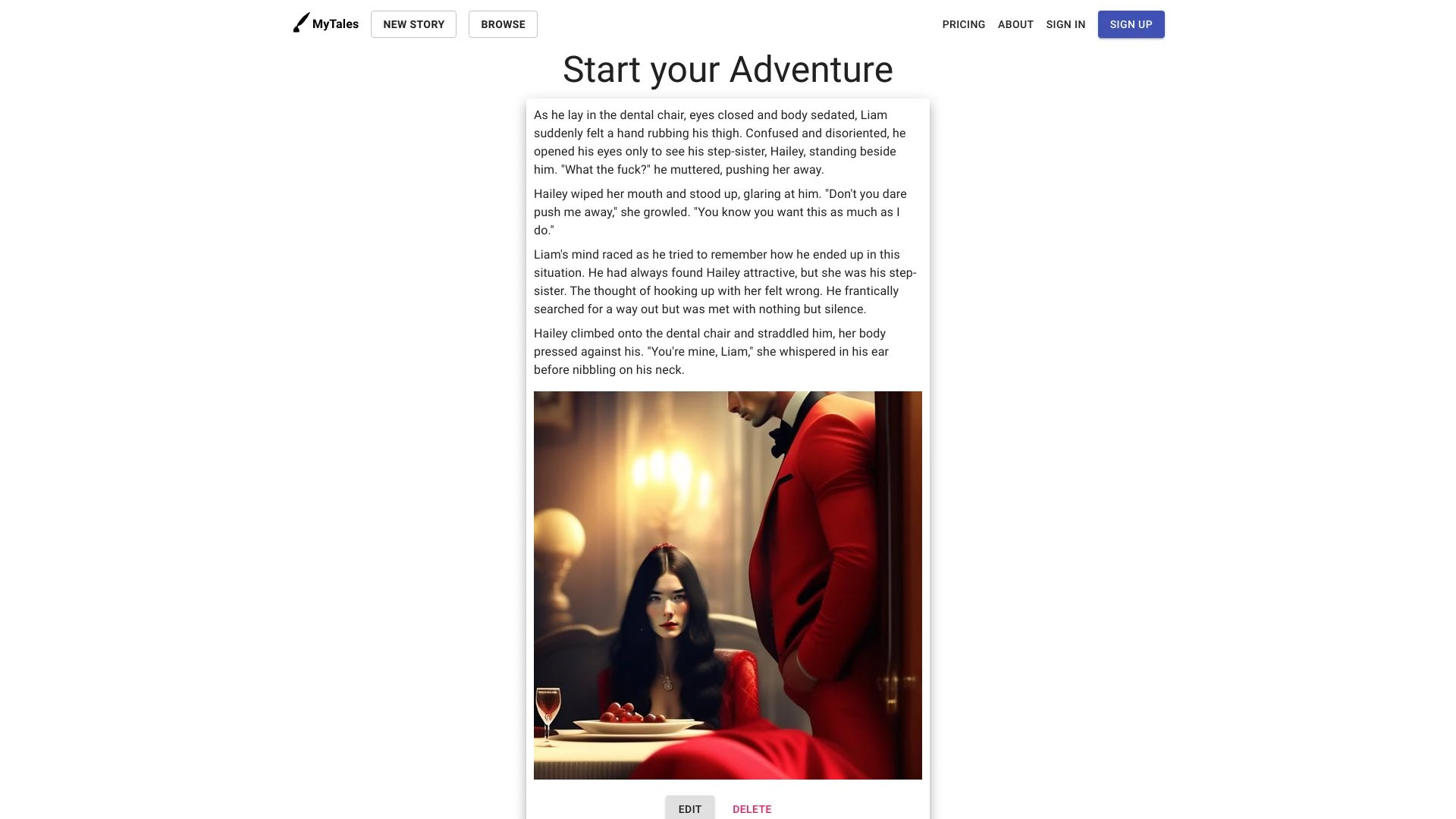 MyTales - AI Powered Story Generator website preview