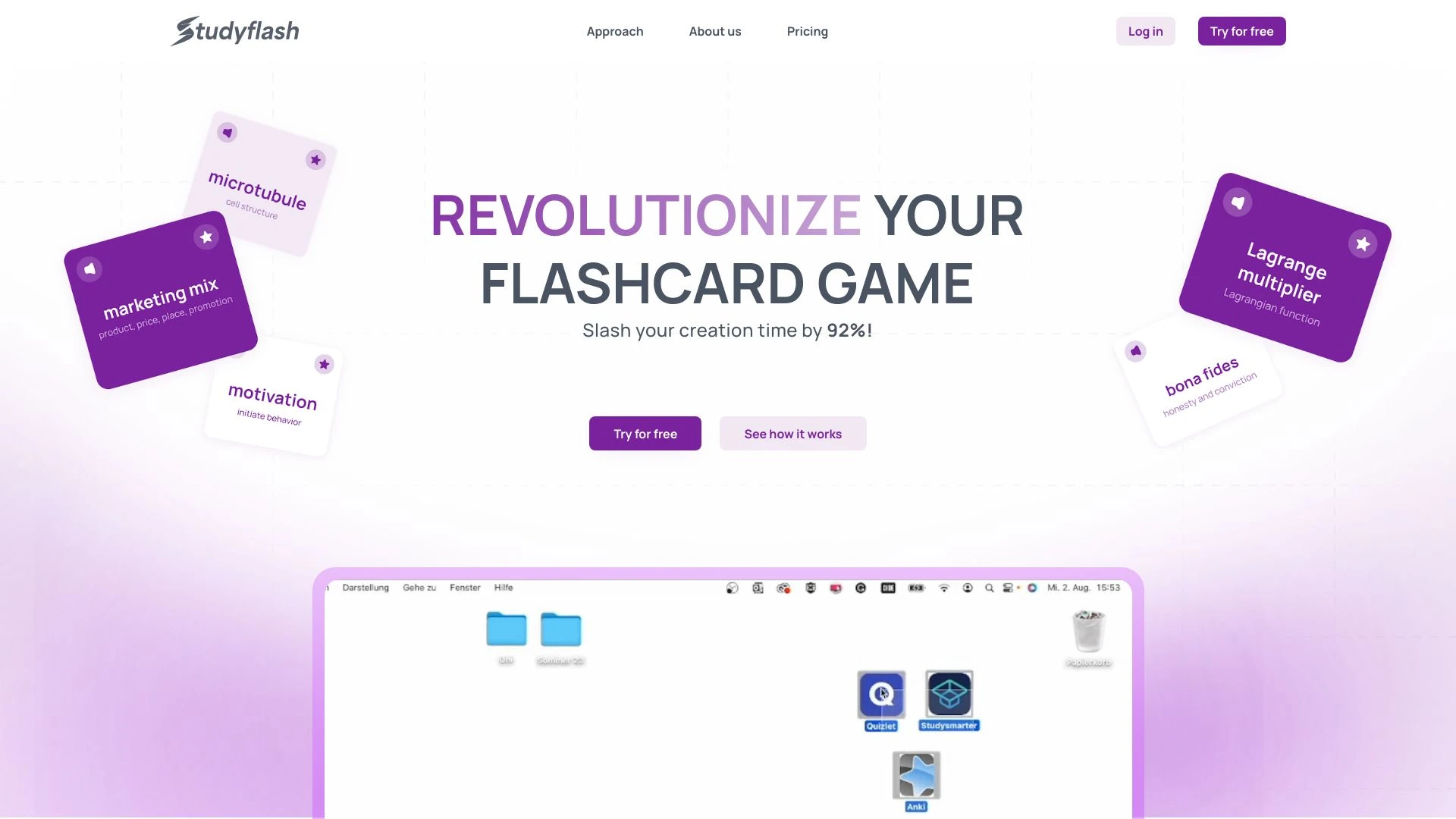 Studyflash website preview