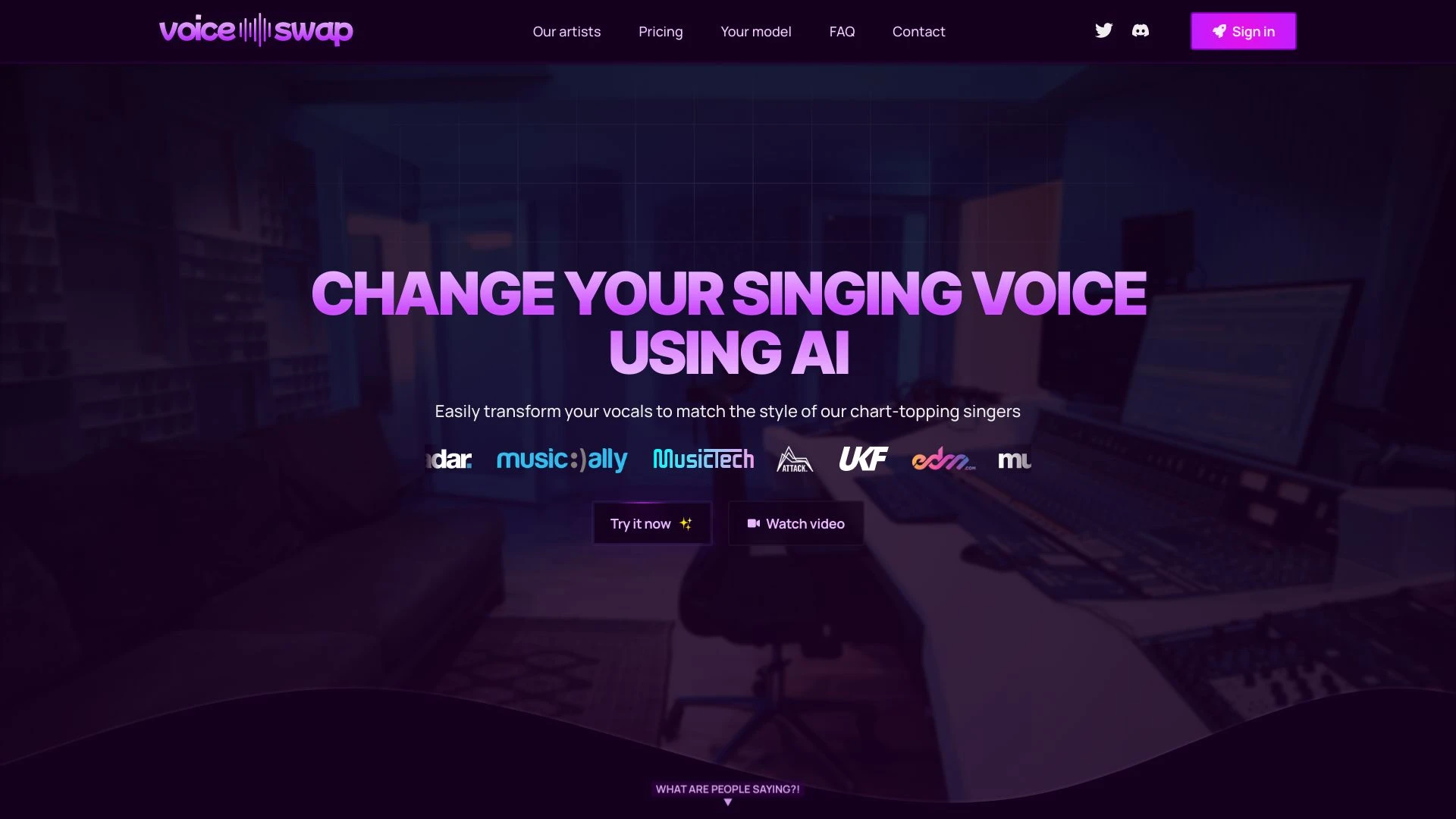 Voice-Swap website preview