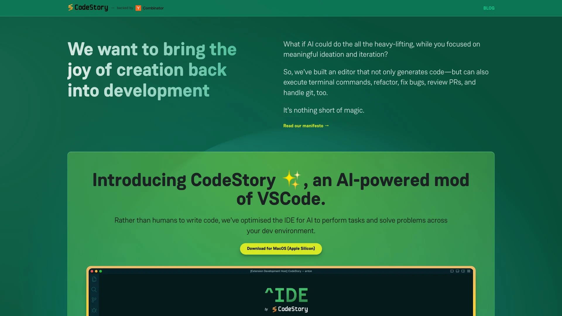 CodeStory website preview