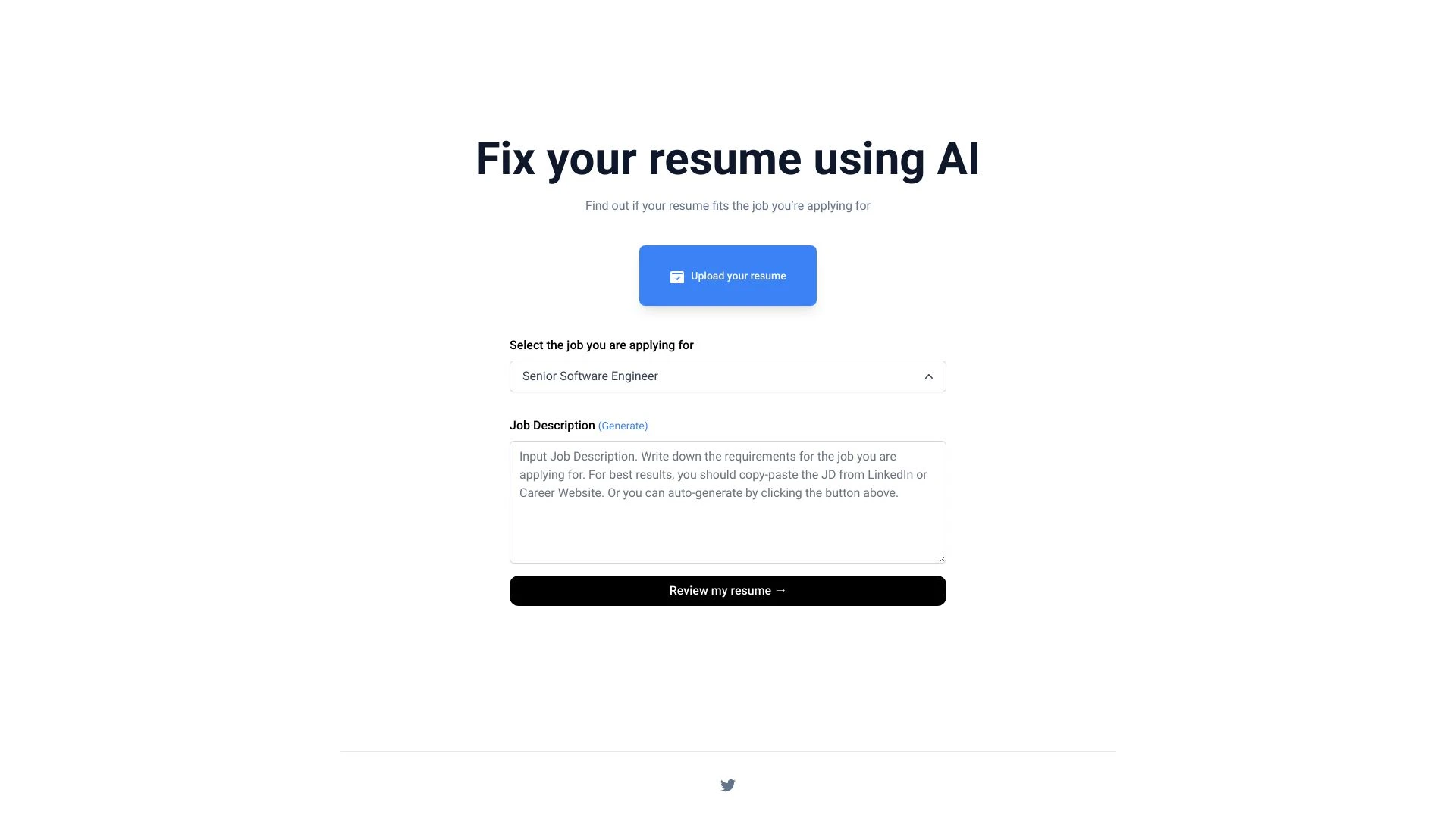 Resume Reviewer website preview