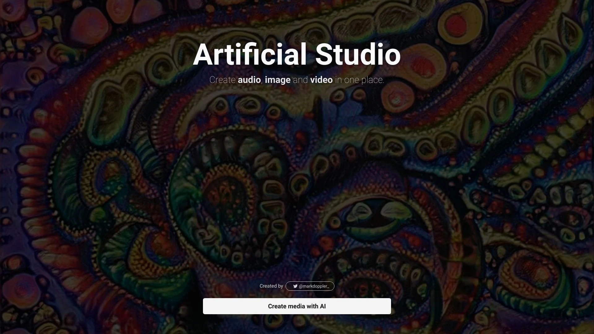 Artificial Studio website preview