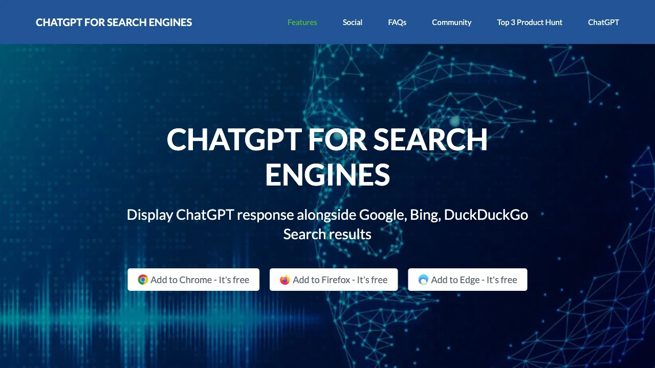 ChatGPT for Search Engines - Chatonai website preview