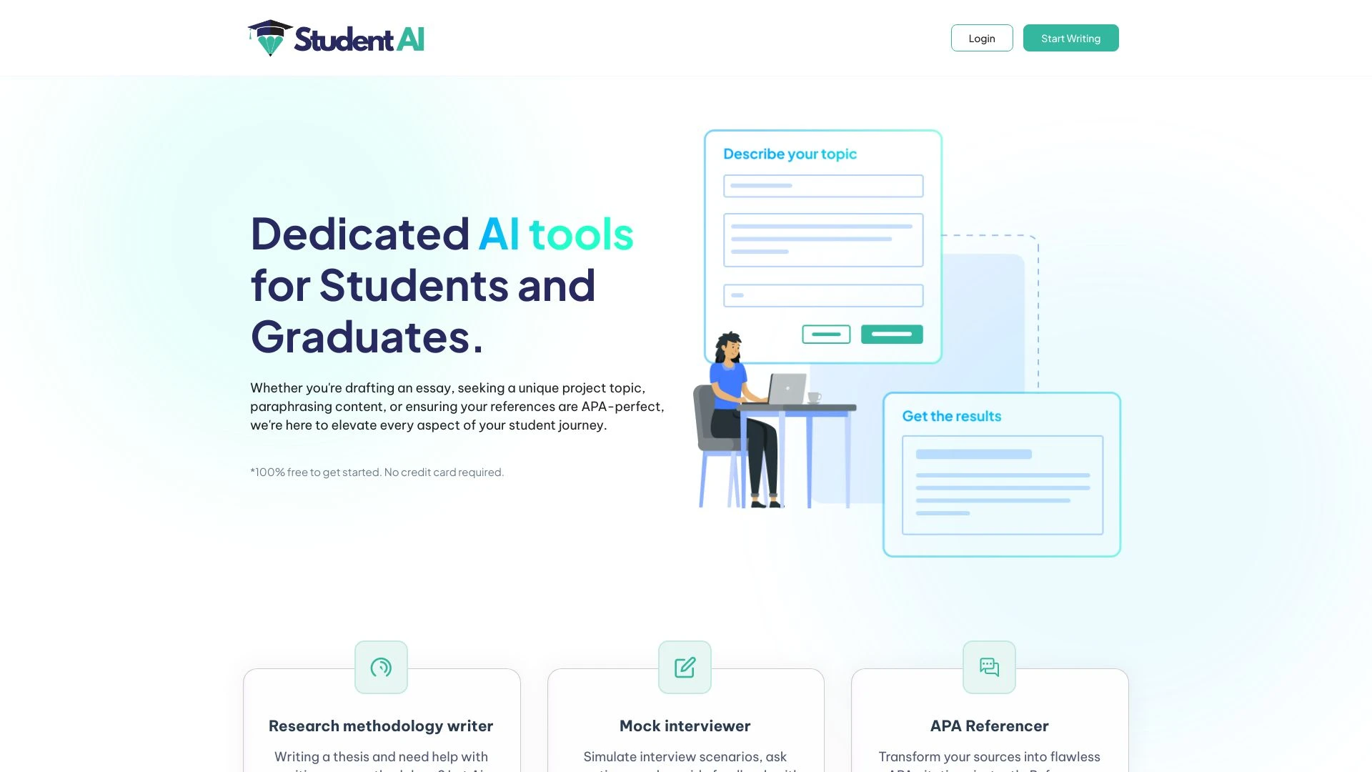 Student AI.app website preview