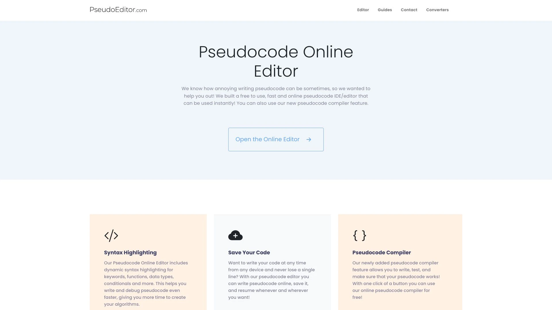 PseudoEditor website preview