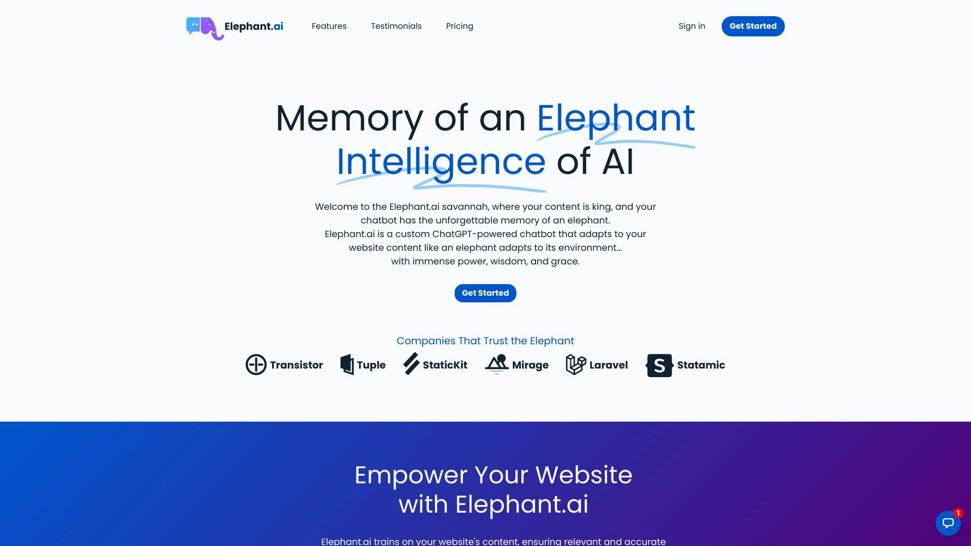 Elephant.ai website preview