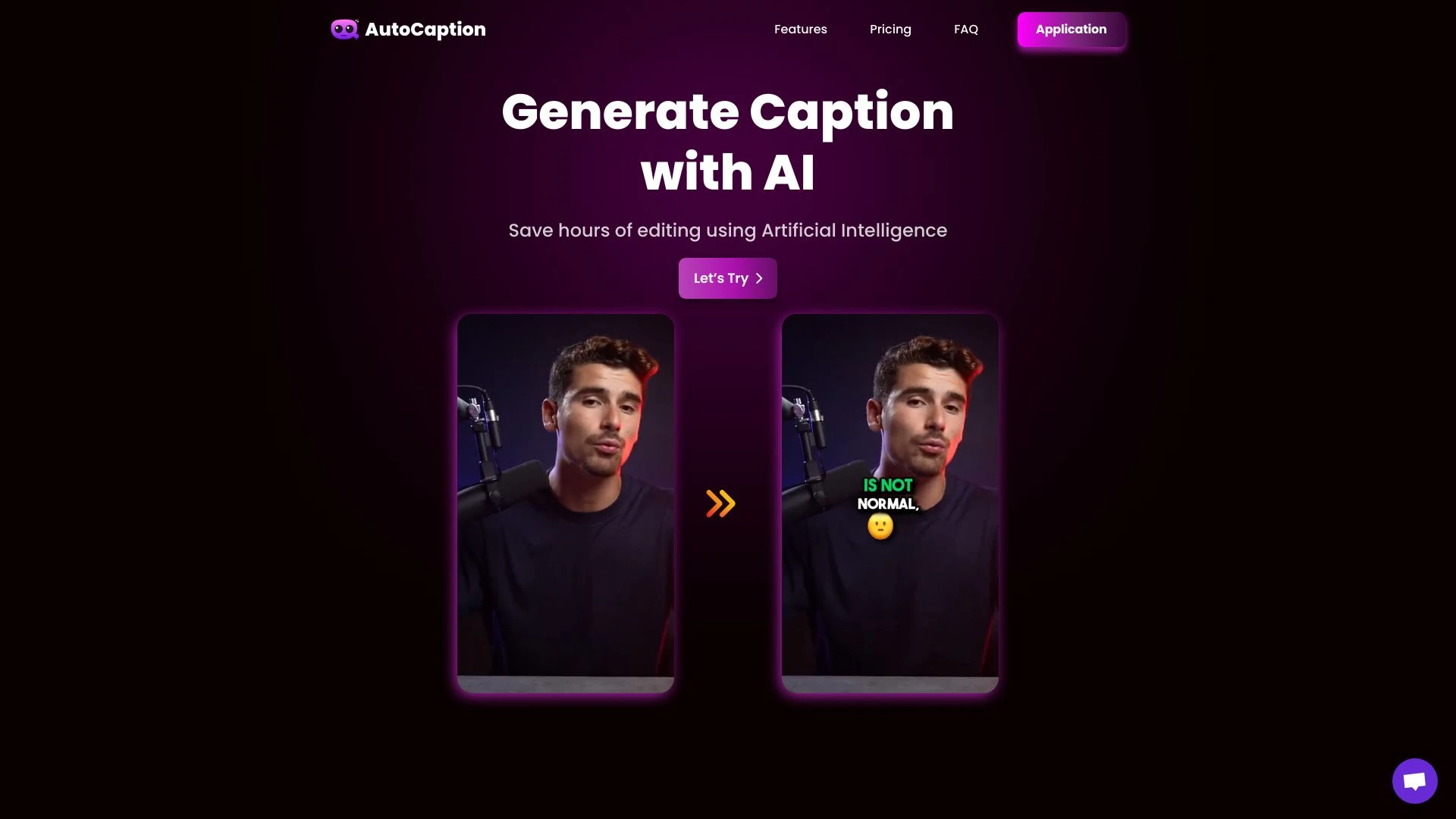 AutoCaption website preview