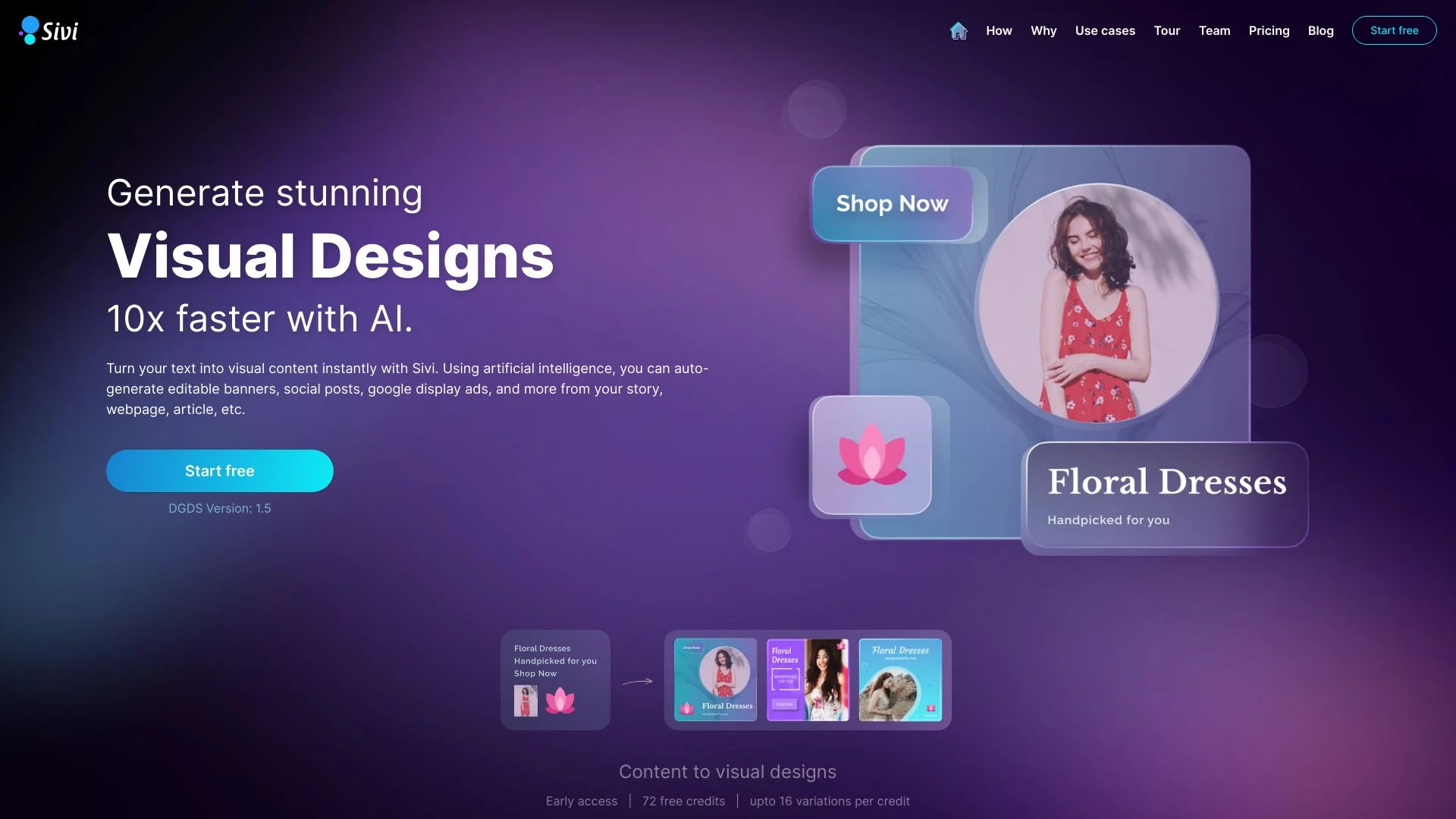 Sivi AI - Generate Instant Designs website preview