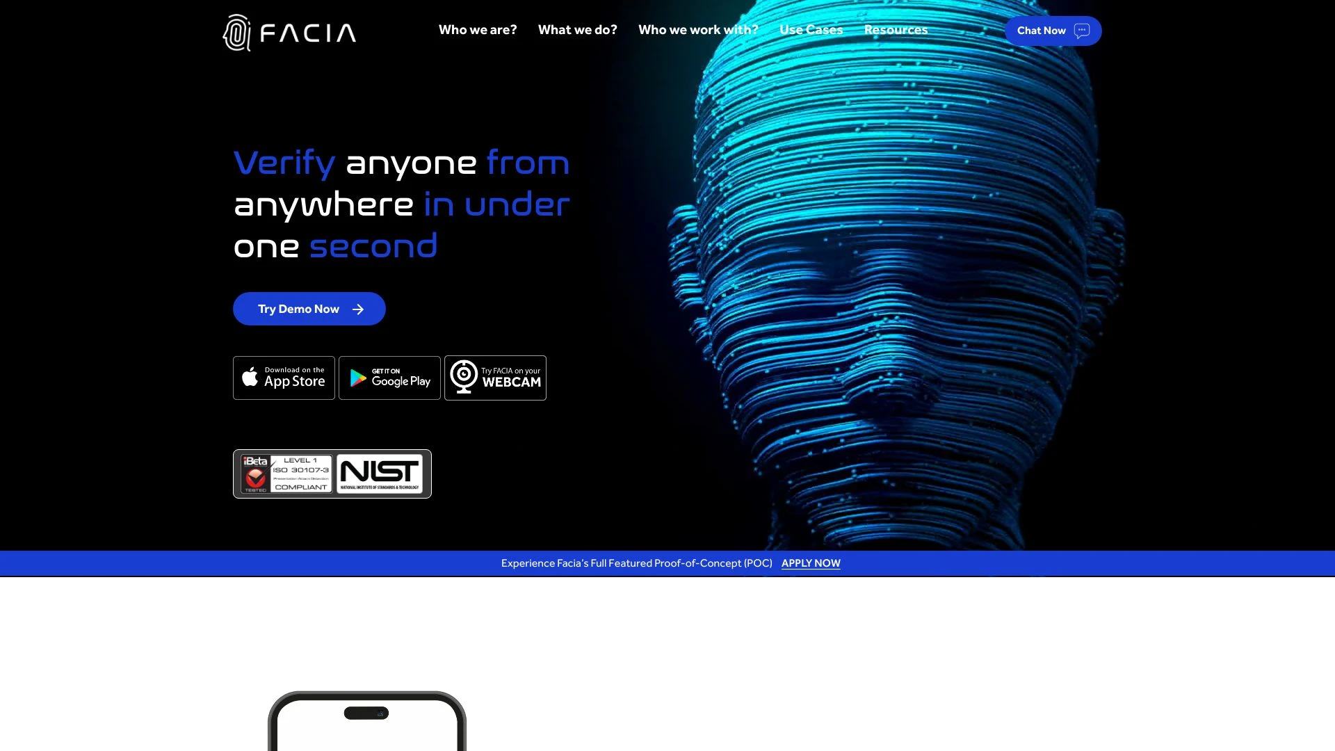 Facia website preview