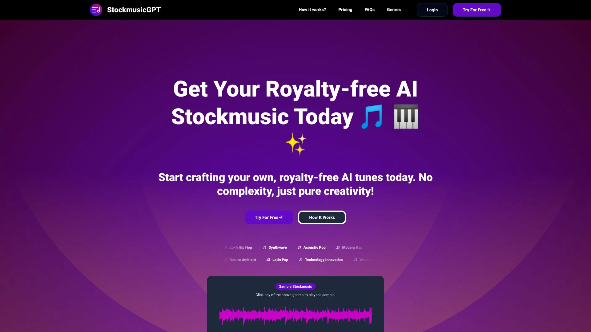 StockmusicGPT website preview