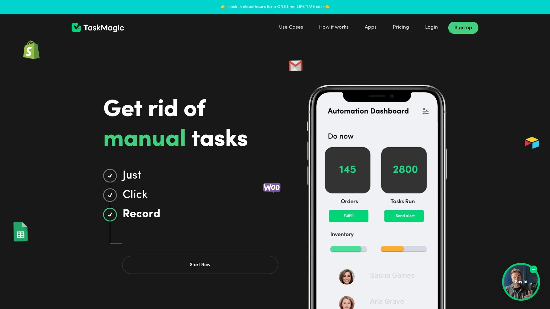 TaskMagic Automation website preview