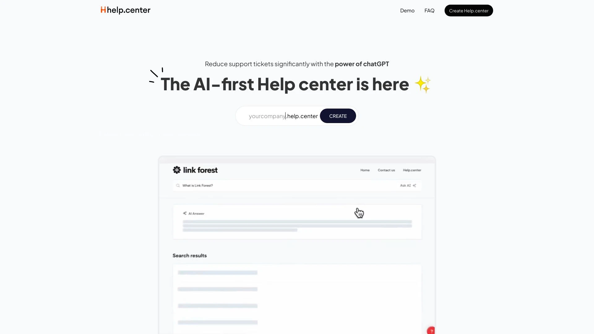 Help.center website preview