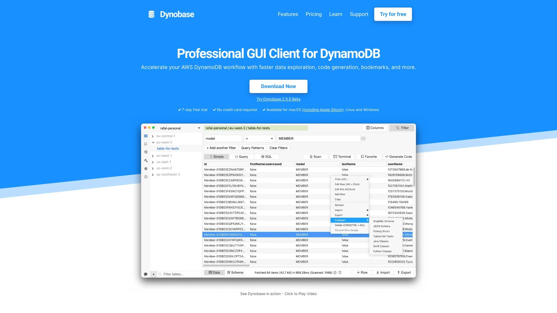 Dynobase website preview