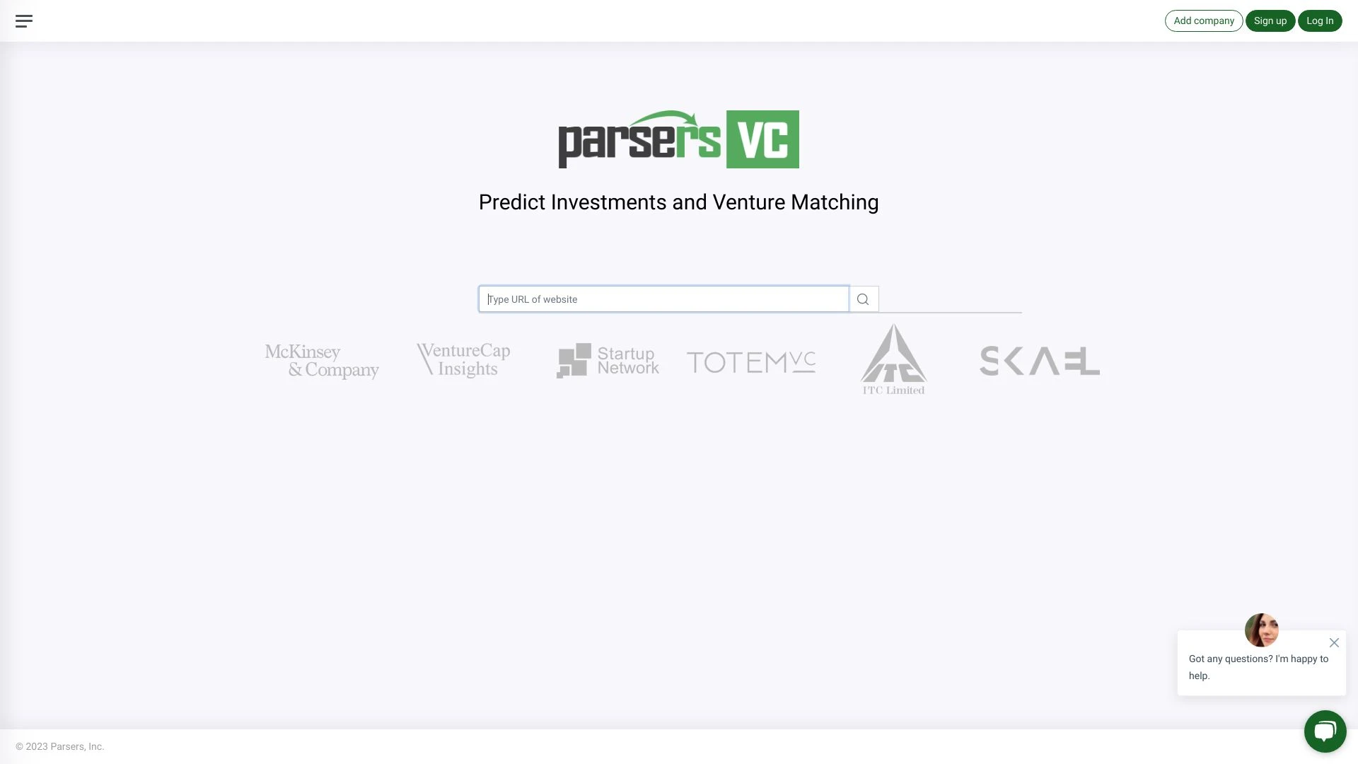 Parsers VC website preview