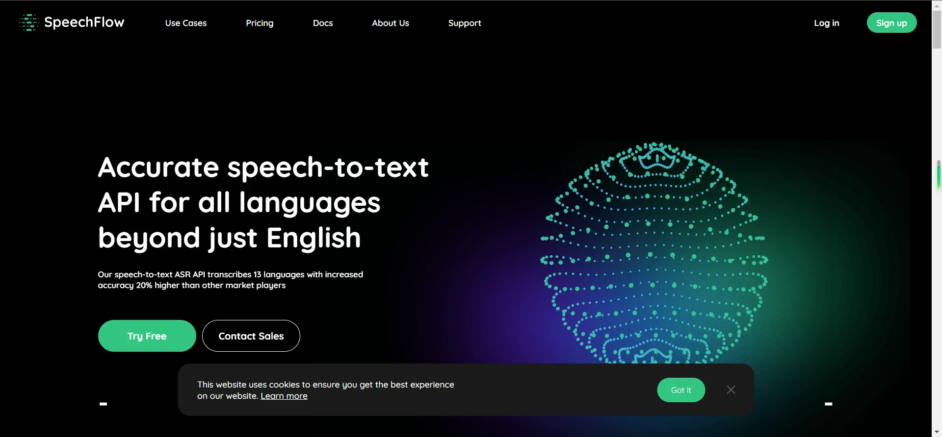 SpeechFlow website preview