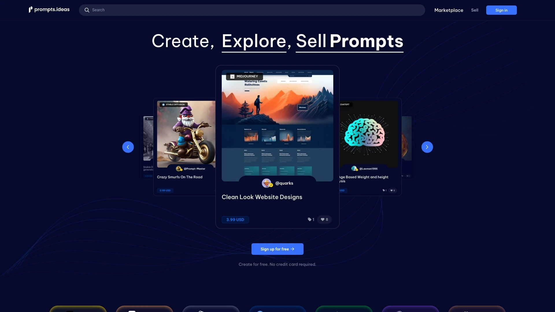 PromptsIdeas website preview