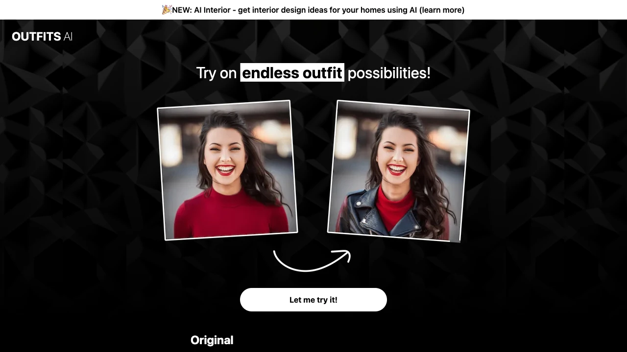 Outfits AI website preview