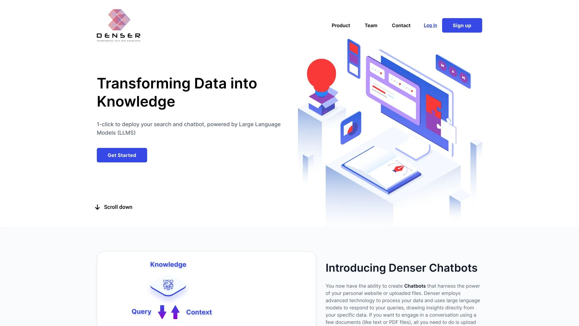 denser.ai website preview