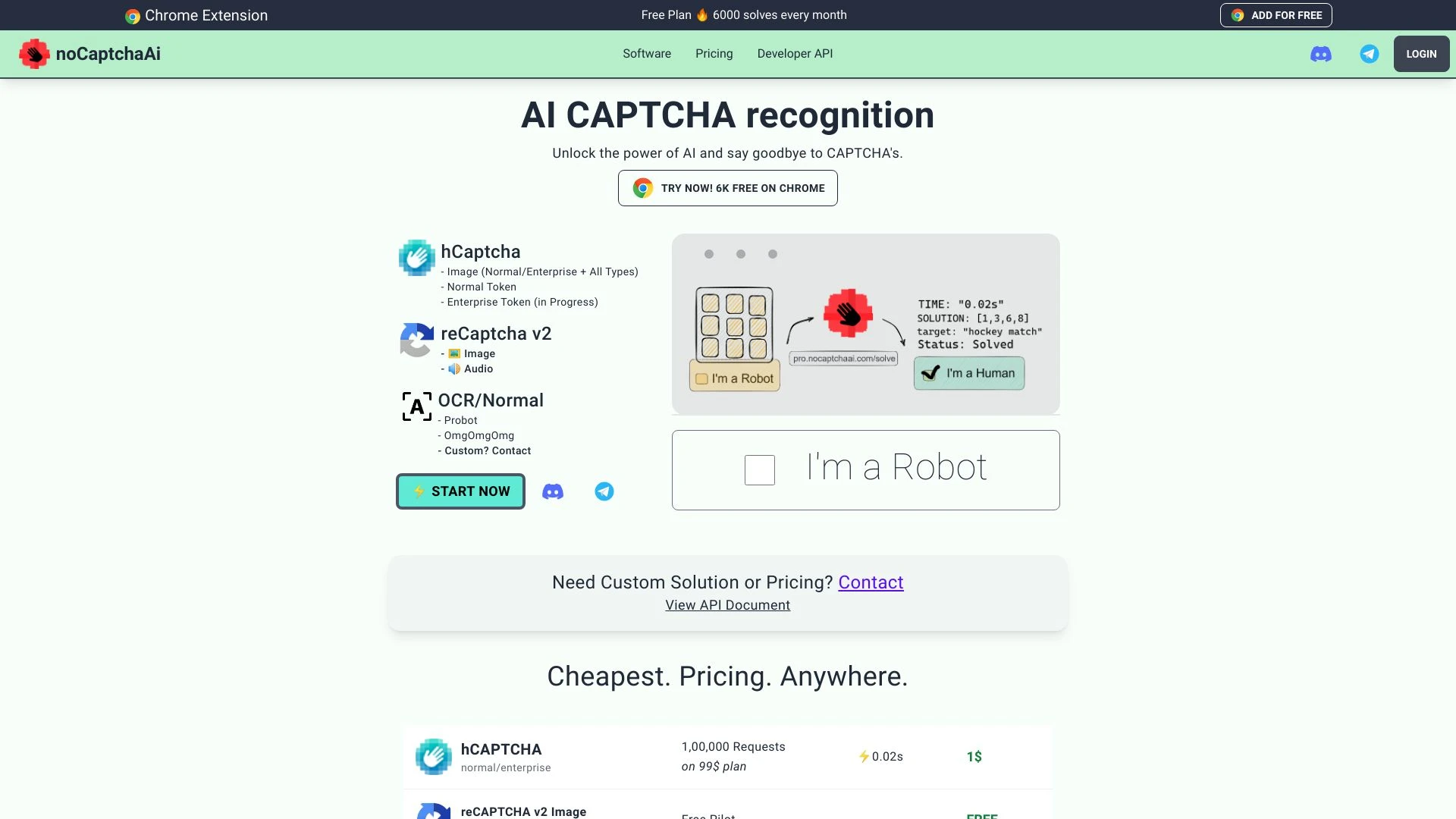 noCaptcha AI website preview