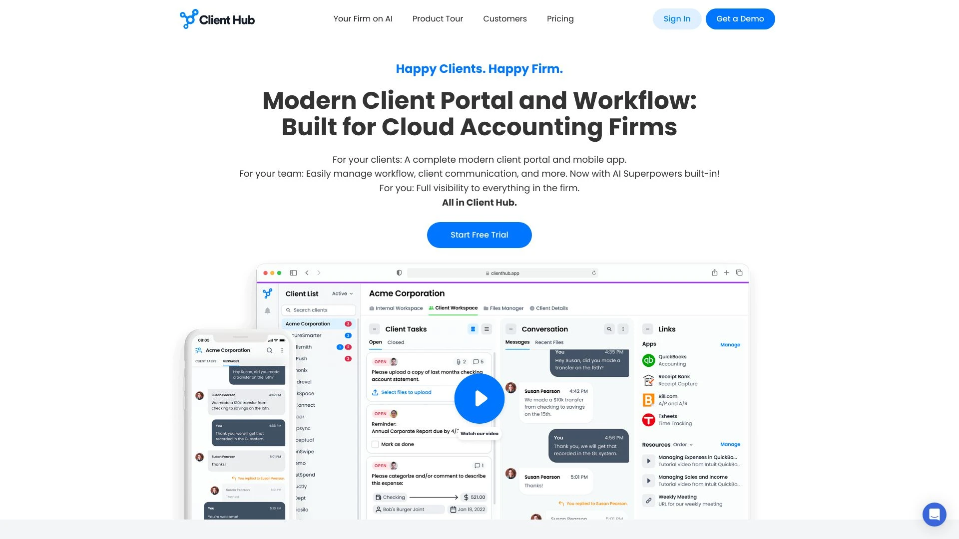 Client Hub website preview